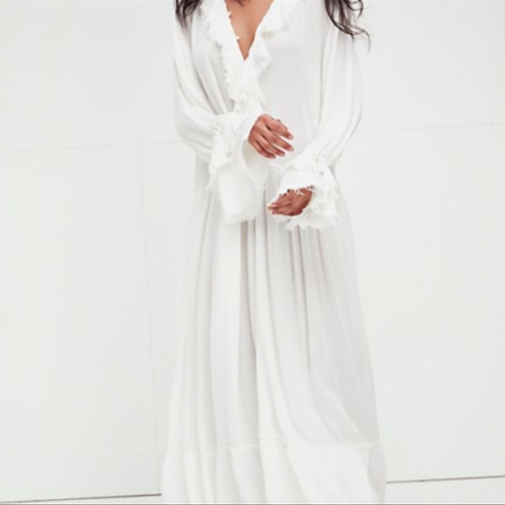 Free People Sweet Darlin Maxi Dress Ivory Sz S NEW